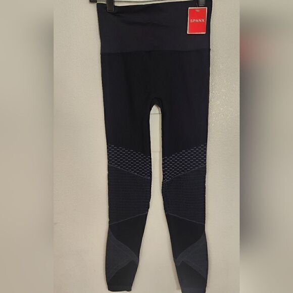 Spanx Look At Me Know Seamless Moto Leggings Indigo Sky Size Large - Picture 5 of 13